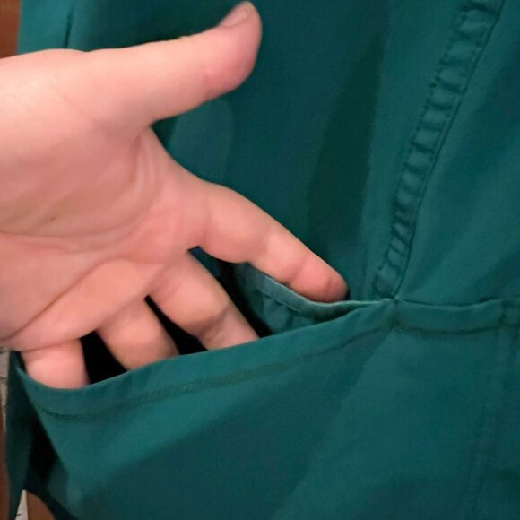 🐻Size 3XL - Cherokee - Dark Teal Short Sleeve Scrub Top - Picture 4 of 7